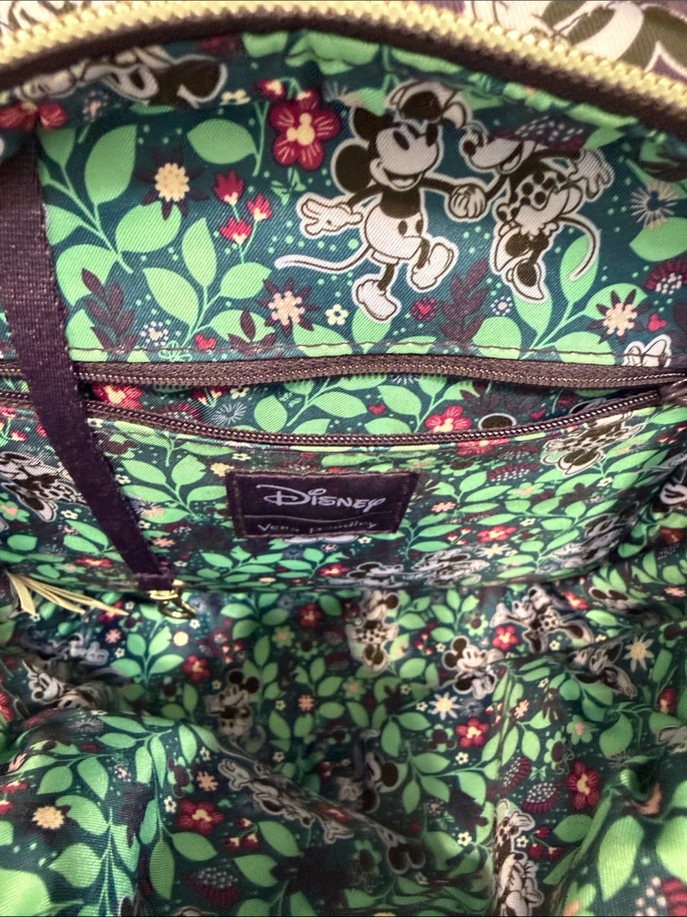 Disney Vera Bradley Mickey and Minnie Flirty Floral Quilted Mini Backpack -